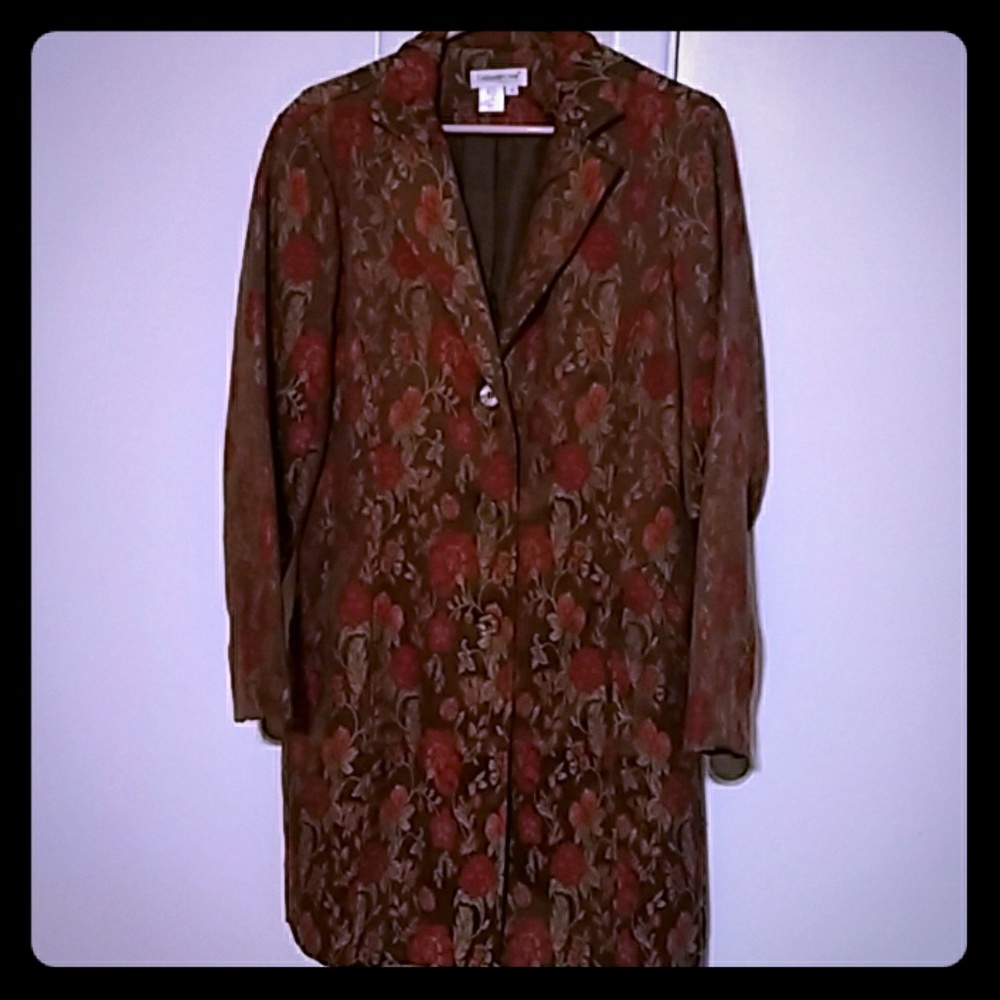 Beautiful Coldwater Creek long jacket in brown